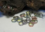 Shell Rings Wholesale diamond cut shell inlaid rings assorted sizes and colors Packed 100 @ ..55 each
