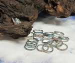 Shell Rings, Inlaid Assorted Colors on Stainless Steel Band 100 per bag @ .30 each