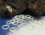 Mother of Pearl Shell Rings Wholesale Plain Shell Rings in assorted sizes 100 pieces @ .45 each; 5 bags (500) @ .405 each