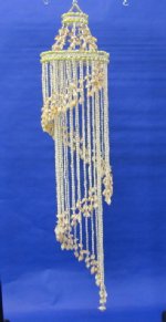 51" Large Spiral Seashell Chandelier Wholesale, or  Spiral Shell Wind Chime, Nassa, cowies & Brown chulla Conchs  - Minimum: 2 @ $11.75 each (Case of 5 @ $10.575 ea)
