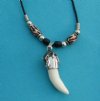 1-1/4 to 1-1/2 inches Wholesale Alligator Tooth Necklaces with Red, Gold & Black Racing/Harley Colored Beads - Packed: 3 @ $4.00 each