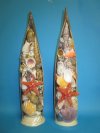 12 to 14 inches Coconut Boats filled with Mixed Shells, Red Knobby Starfish on clam Shell Stand - Case of 20 @ $1.58 each