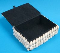  4" X 3" Wholesale White Rectangle Shell Jewelry Boxes for beach wedding favors - Packed 6 @ $1.75 each; 