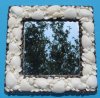 10 inch Wholesale Square White Shell Mirrors Outlined with Brown Striped natica Shells - Packed 2 @ $6.50 each;