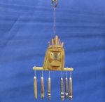 8 inches Wholesale Coconut Carved Indian head with Urchins wind chime <font color=red>$6.72 per dozen **Sale**</font>