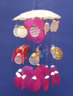 12 inches Wholesale Fish  Capiz Wind Chime Mobile with Colorful Capiz Fish - Minimum 3 @ $3.25 each