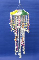 31" 2 Level Multi Colored Seashell Chandeliers or Shell Wind Chimes Wholesale with Dyed Cockles Shells - Minimum: 2 <font color=red> **SALE $9.00 EA**</font>