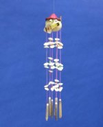 Wholesale 3 inch blowfish with hat playing guitar wind chime <font color=red>**CLOSEOUT**</font>Packed 6 @ $1.13 each