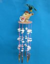  Wholesale Real Blowfish Playing Guitar Under Palm Tree with clam shells and urchins Wind Chime - Packed 6 @ $2.00 each