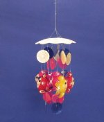 9 inches Wholesale Capiz Wind chimes,  Colorful Fish Capiz Wind Chimes  for Fish Decor - Minimum 3 @ $2.75 each; 18 pcs @ $2.475 each