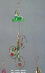 Wholesale ceramic hummingbird wind chime with metal 3 ring hummingbirds <font color=red> Sale</font> $4.15 each Minimum: 2 