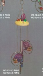 Wholesale ceramic purple scallop shell with 5 metal rings wind chimes<font color=red> Sale </font> $4.55 each Minimum: 2 pieces
