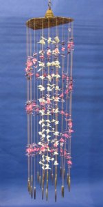 42 inches Wholesale Large Seashell Wind chime with Pink, Purple and White Cut Shells Spiral Wind Chimes - Minimum: 2 @ $9.55 each (Case of 6 @ $8.595 ea)