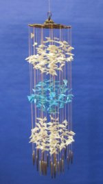 Wholesale Large Blue and White Shell Wind Chime 32 inches long - Minimum: 2 pcs @  $6.25 each (Case of 10 @ $5.625 ea)