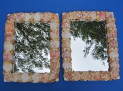 11" x 14" Rectangle Shell Mirrors Wholesale made with Pecten Nobilis Shells for beach weddings *SALE*