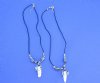3/4 to 1-1/2 inches wholesale alligator tooth necklaces with a tiny gator and brown, blue and white beads 20 inches - Packed 3 @ $4.25 each; Packed: 12 pcs @ $3.75 each
