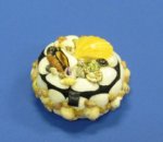 3-3/4 inch Round Shell Box Wholesale covered in mixed natural shells - Pack of 3 @ $3.45 each; Pack of 18 @ $3.05 each 