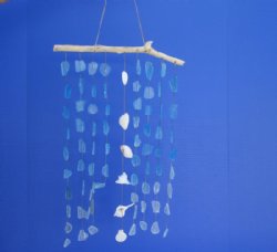 Wholesale Sea Glass on a driftwood hanger 19 inches - 18 pcs @ $4.95 each