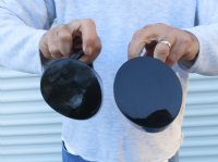 Wholesale Polished buffalo horn mug measuring 6" to 6-7/8"" tall - $19.00 each; 12 pcs @ $17.00 each  