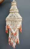 30 inches wholesale large red lip shell chandelier, 2 layered with bubble shells and cut strawberry conch shells - $46.00 each