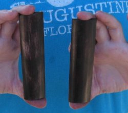 One pair of Dyed Brown rounded buffalo bone scales, bone blanks - 5x1-1/4x1/4 - Buy Now for $17.00 a pair 