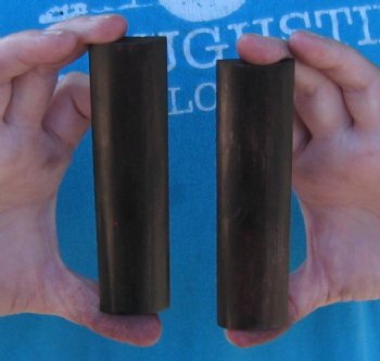 For Sale - One pair of Dyed Brown rounded buffalo bone scales, bone blanks - 5x1-1/4x1/4 - $12.00 a pair 