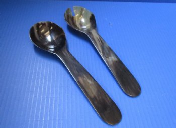 Wholesale Polished Buffalo Horn Soup Spoon and Spork - <font color=red>*Sale* </font> 2 sets @ $6.00/set; 6 sets @ $5.40/set