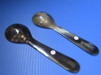 Wholesale Polished Buffalo Horn Soup Spoon and Spork - <font color=red>*Sale* </font> 2 sets @ $6.00/set; 6 sets @ $5.40/set