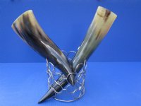 Wholesale 5"x5" round silver color stands for sale - $11.25 each (Buffalo horn not included)