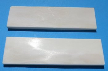 5"x1-1/2"x1/4" Smooth Buffalo Bone Scales with putty filler Wholesale, Bone Slabs - $12.75 a pair