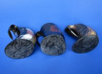 Wholesale Buffalo Horn Mug with an Carved Red Emblem - 6 inch to 6-1/2 inch - <font color=red>*Closeout Sale* </font> $14.00 each; 8 pcs @ $12.00 each
