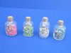 2 oz Sand and Shells Souvenir Bottles Wholesale of Tiny dyed Shells with Dyed Sand Seashell Novelty (3 pcs each color per dozen) Packed 12 @ $0.50 each