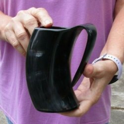 Polished Buffalo Horn Mug, Cow Horn Mug 5 inches tall. For sale for $18