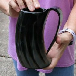 Polished Ox Horn Mug, Cow Horn Mug 6 inches tall. Buy now for $24