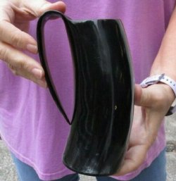 Polished Buffalo Horn Mug, Cow How Mug 6 inches tall. Buy this mug for $24