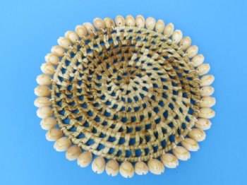 8 inch Wholesale Wicker and Cowrie Shell Placemats - 12 pcs @ $2.40 each