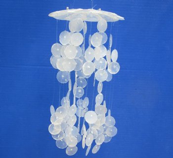 10 inch White Capiz Shell Windchime (3 pcs, 12 pcs)