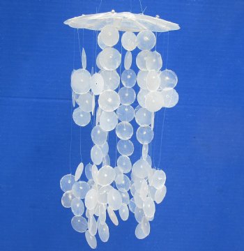 10 inch White Capiz Shell Windchime (3 pcs, 12 pcs)