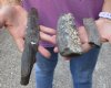 Three piece lot of Assorted Fossil Rib Bones measuring approximately 5 to 9-1/4 inches. You are buying the fossil rib bones pictured for $45