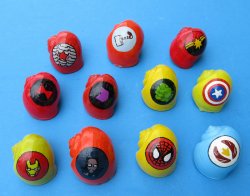 1-1/4" to 2" Dyed Pila Globosa shells with assorted designs - 50 pcs @ $.50 each; 200 pcs @ $.45 each