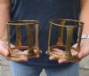 2 piece lot of brass Ostrich Egg Stands, 4 inches tall. You are buying the stands in the photo for $19/lot
