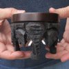Carved wooden elephant ostrich egg stand with 3 carved elephants measuring 3 inches tall - you are buying the one pictured for $19