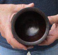 Carved wooden elephant ostrich egg stand with 3 carved elephants measuring 3-3/4 inches tall - $14