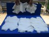 5 piece lot of White Rabbit's Fur, Pelts, Skins with irregular shape, cuts and tears 15" to 18" in size for $25/lot - You will receive the ones in the photo.