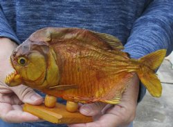 8-1/4 inch Real dried Piranha Fish on wood base - $42