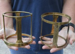 2 piece lot of brass Ostrich Egg Stands, 4 inches tall - $25
