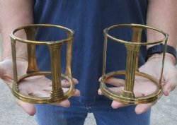 2 piece lot of brass Ostrich Egg Stands, 4 inches tall - $19