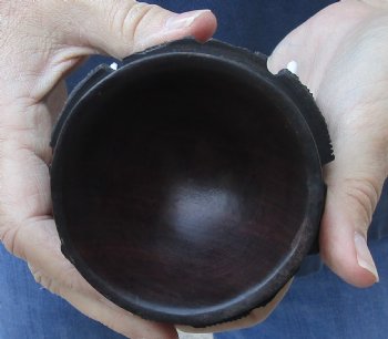 Carved wooden elephant ostrich egg stand 3 inch - $15