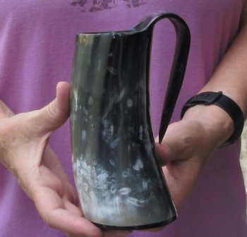 Polished Buffalo Horn Mug, Ox Horn Mug 6-3/4 inches tall. Buy now for $28