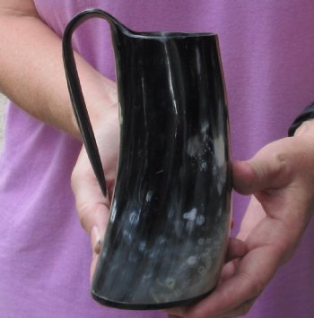 Polished Buffalo Horn Mug, Ox Horn Mug 6-3/4 inches tall. Buy now for $28